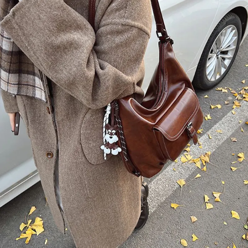 Fitchell PU Backpack Women's Brown/Black/Coffee-2