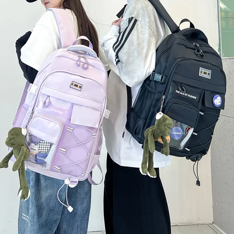 H YXIANG Composite Cloth Backpack Unisex Multicolor-5