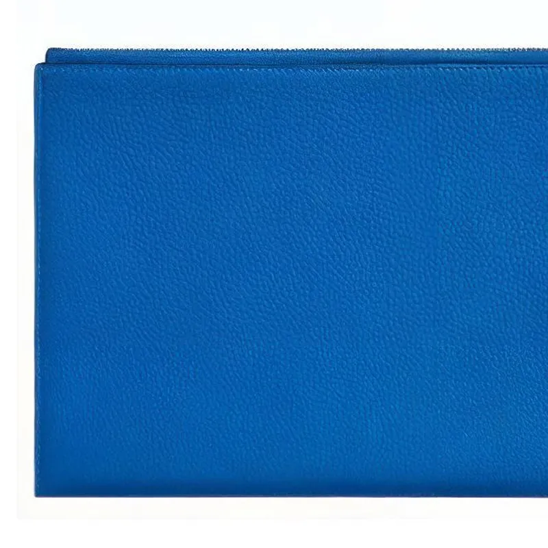 HERMES Cabavertige Togo Calfskin Clutch Men's I7 Bleu Zellige Mosaic Blue-2
