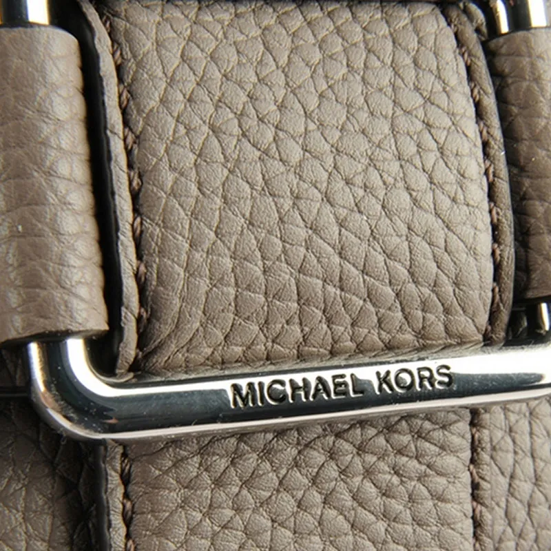 MICHAEL KORS Maxine Cow Leather Shoulder Bag, Crossbody Bag Medium Size Women's Gray-4