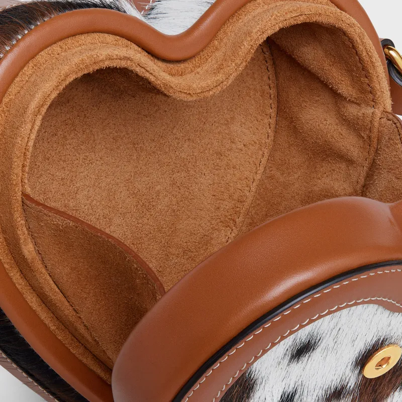 CELINE Tambour Cow Leather Shoulder Bag Crossbody Bag Women's Natural Color/Tan-4