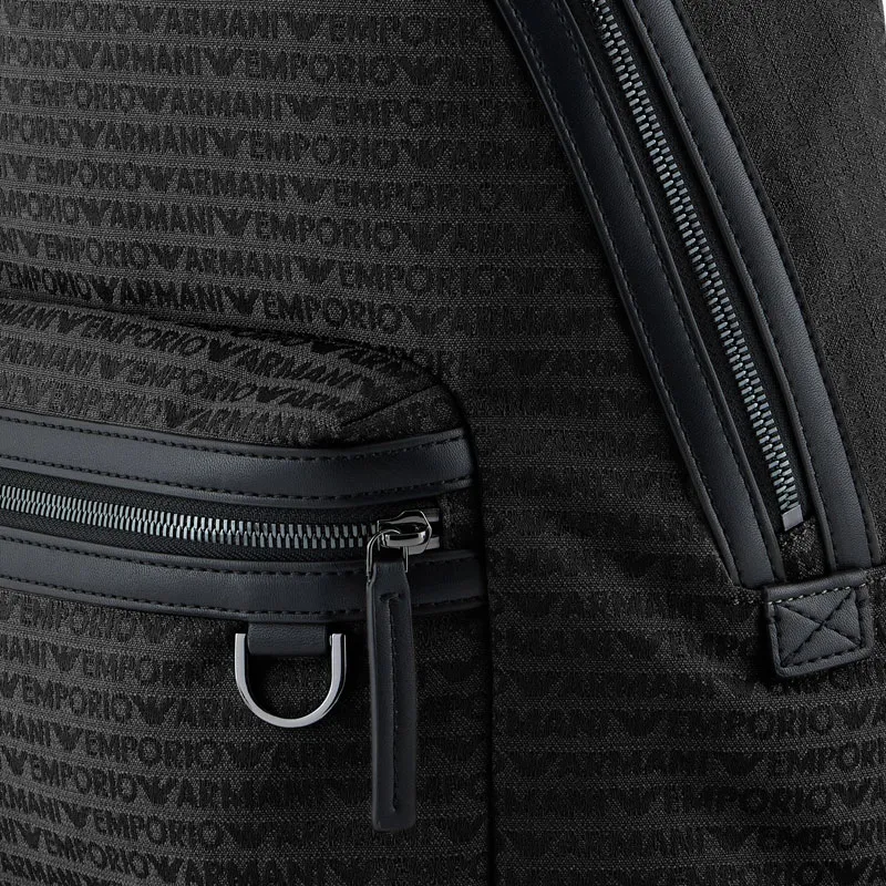 EMPORIO ARMANI Cotton Backpack Regular Men's Black-3