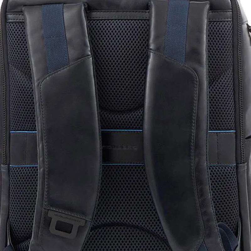 PIQUADRO Leather Backpack Unisex Blue-4
