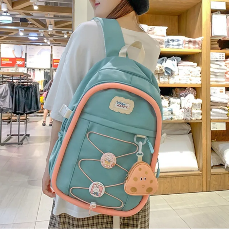 H YXIANG Nylon Backpack Unisex Multicolor-7