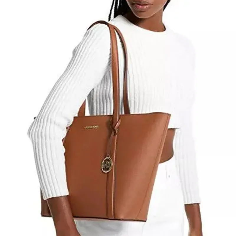 MICHAEL KORS Coated Canvas Tote Bag Shopping Bag Shoulder Bag Handbag Large Size Unisex Brown-4