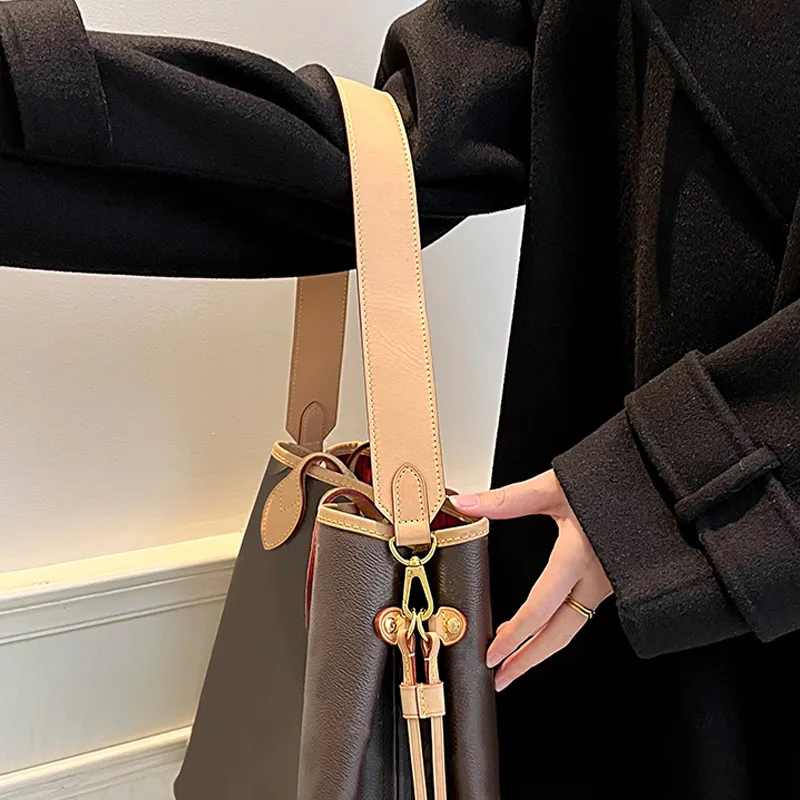 Ingenuity Handmade Cow Leather Bag Strap Women's Beige/Beeswax/Brown-2