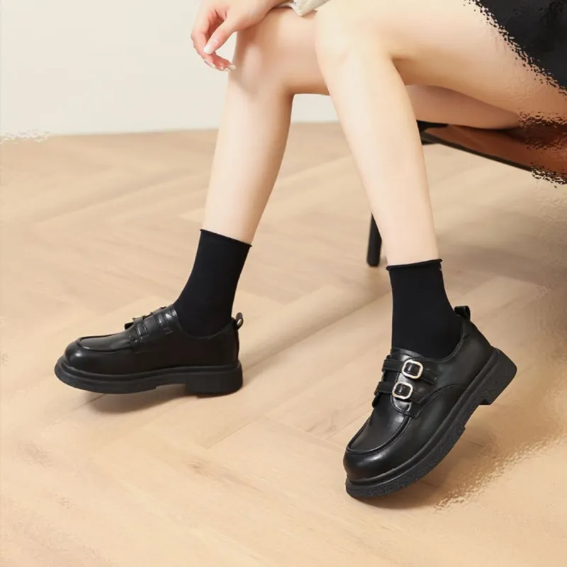 HUANQIU Loafers Women's Black-5