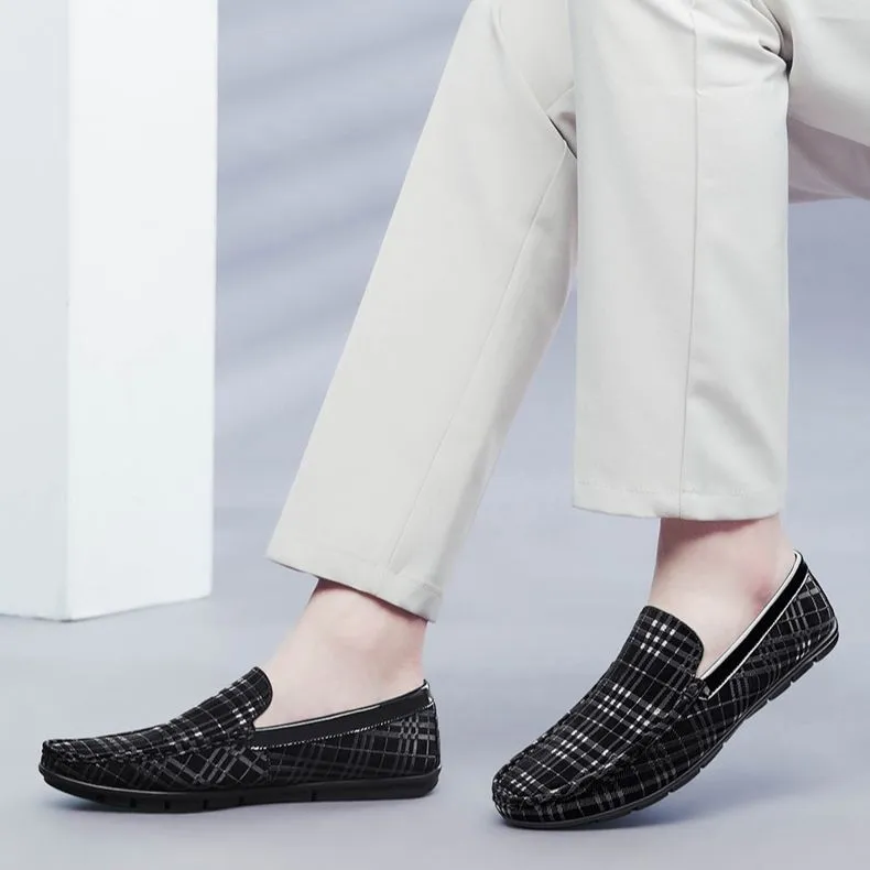 Mansion bull Gommino Loafers Unisex Black/Red-5