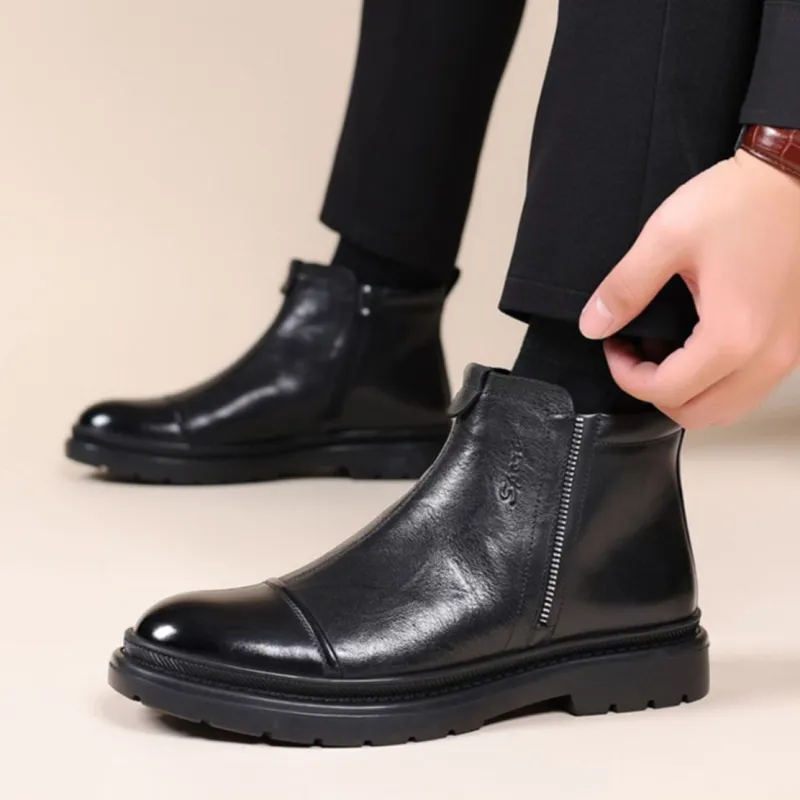 GZZ Ankle Boots Men Black/Brown-6