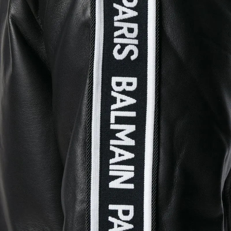 BALMAIN Leather Jacket Men's Black-4