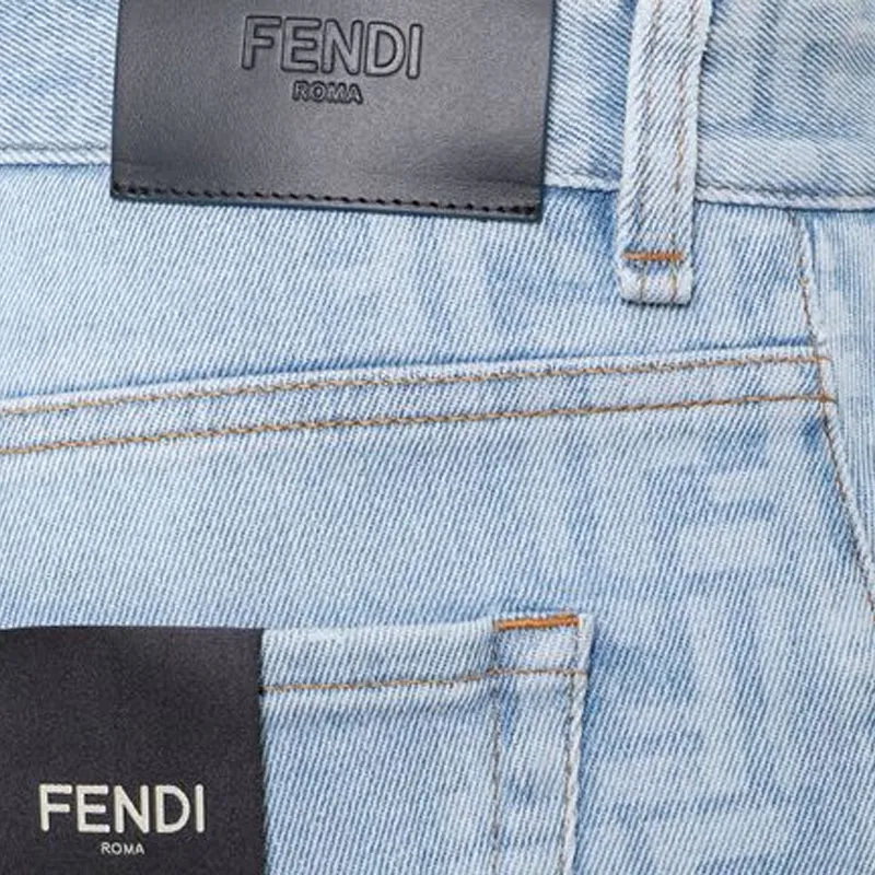 FENDI Logo Patch Tapered Jeans-2