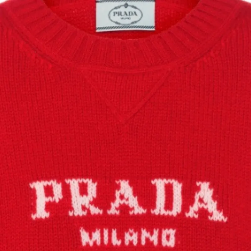 PRADA Logo intarsia Cashmere Jumper-5