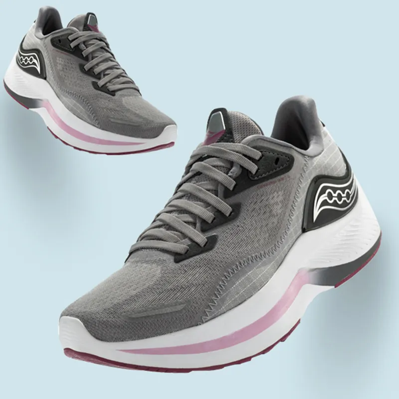Saucony Shock Absorbers With Slip Resistant And Abrasion Resistant Properties Low Top Running Shoes Women's Gray Pink-5
