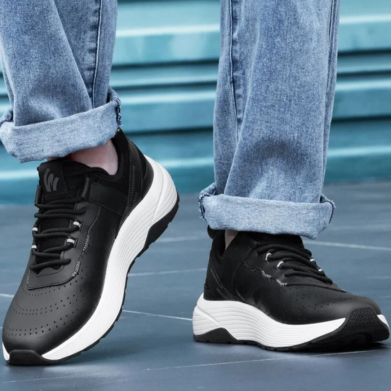 WALK SOUL Wear-Resistant Breathable Coverage Lightweight Height Increasing Low-Top Casual Shoes Men's-6