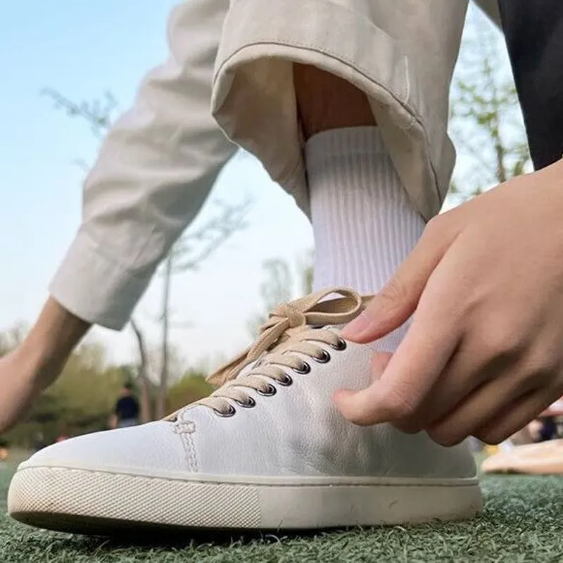 TIMOTHY&CO. White Sneakers Slip Resistant Low Top Casual Shoes 2cm Men's White-7