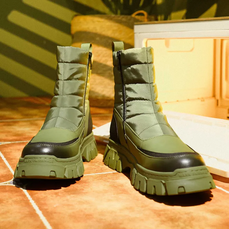 FAIRWHALE Snow Boots Unisex White/Black/Army Green-18