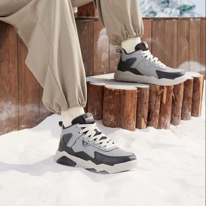 361° Winter Syndrome Thermal Slip Resistant High Top Skateboard Shoes Men's Gray Black-11