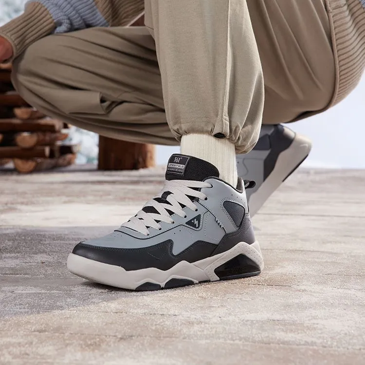 361° Winter Syndrome Thermal Slip Resistant High Top Skateboard Shoes Men's Gray Black-5
