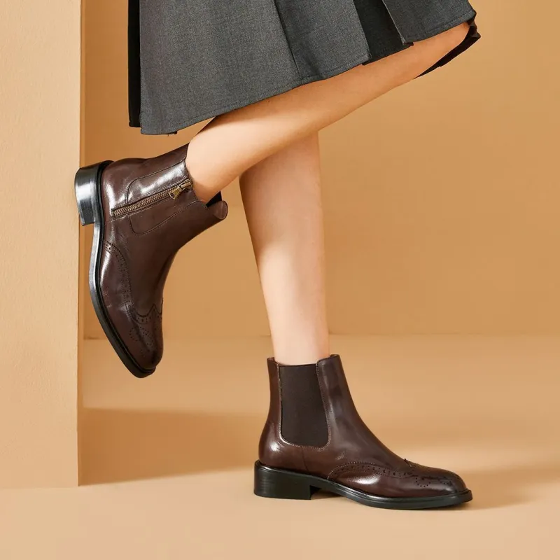 Beau Today Soft-Soled Buffalo Leather Chelsea Boots 3.6cm Women's-7