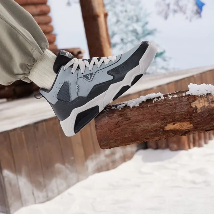 361° Winter Syndrome Thermal Slip Resistant High Top Skateboard Shoes Men's Gray Black-9