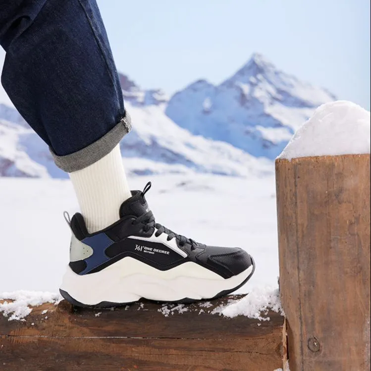 361° Burning Plains Slip-Resistant Low-Top Winter Padded Casual Shoes Men's Black Cyan-5