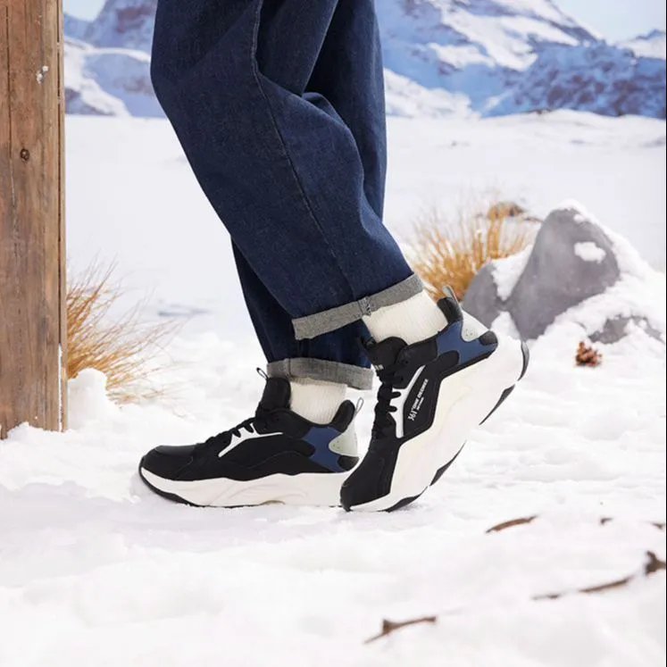 361° Burning Plains Slip-Resistant Low-Top Winter Padded Casual Shoes Men's Black Cyan-9