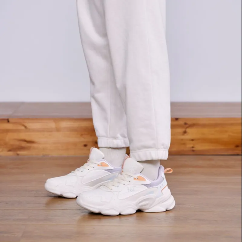 361° Cloud Anti-Slip And Wear-Resistant Warm Low-Top Casual Shoes Women's White Purple-5