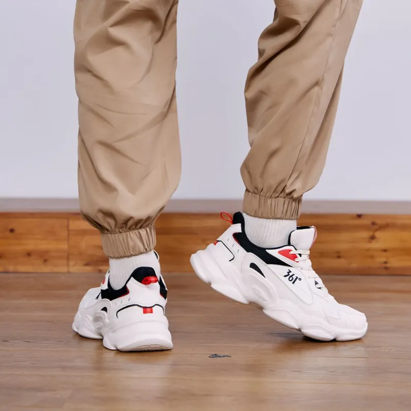 361° Cloud Anti Slip Wear Resistant Low Top Casual Shoes Men's White Black-7
