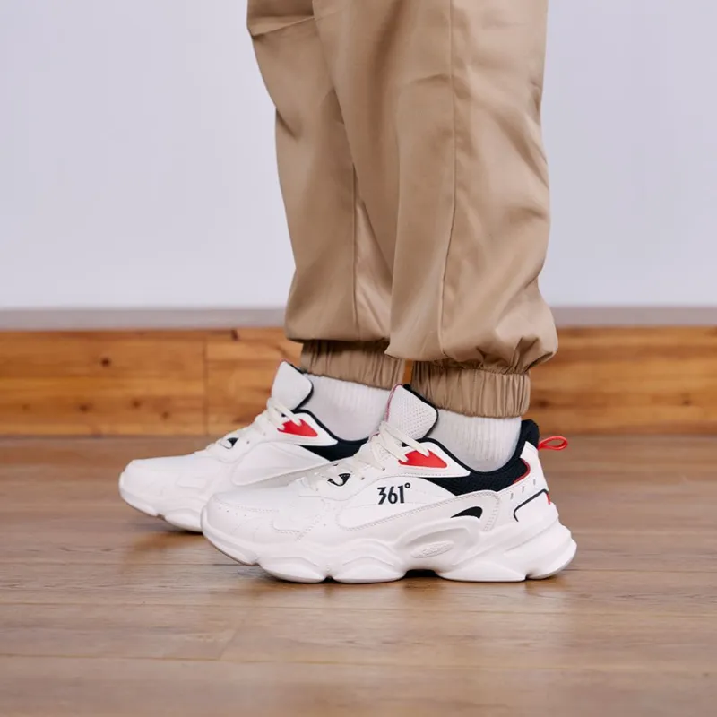 361° Cloud Anti Slip Wear Resistant Low Top Casual Shoes Men's White Black-6