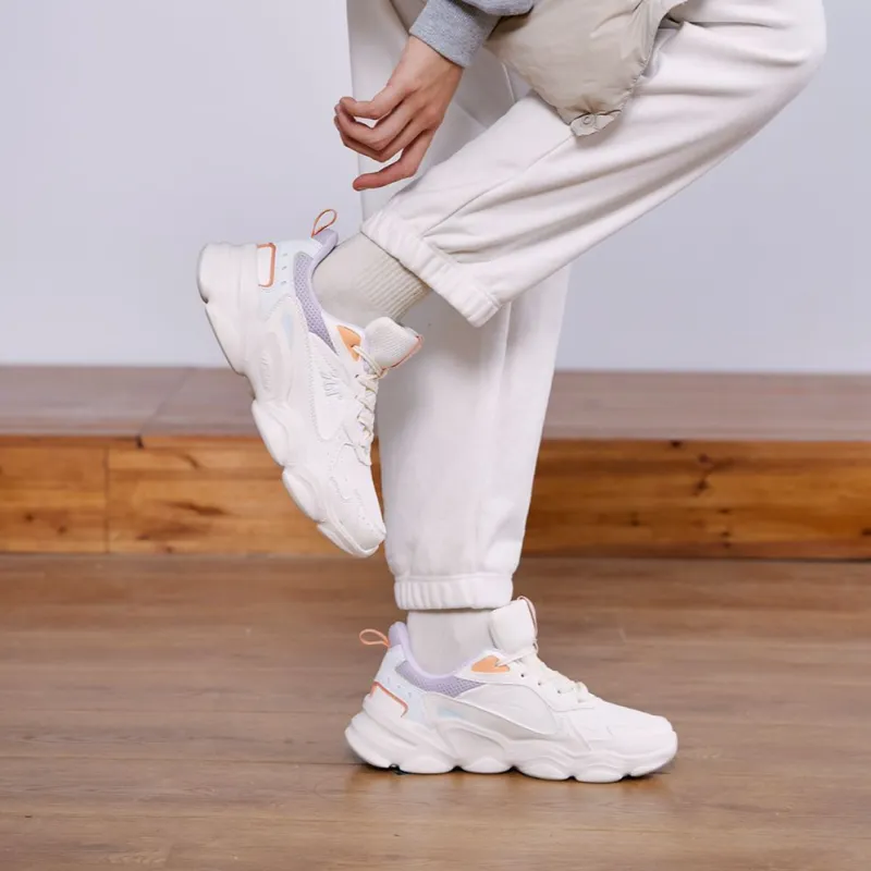 361° Cloud Anti-Slip And Wear-Resistant Warm Low-Top Casual Shoes Women's White Purple-8