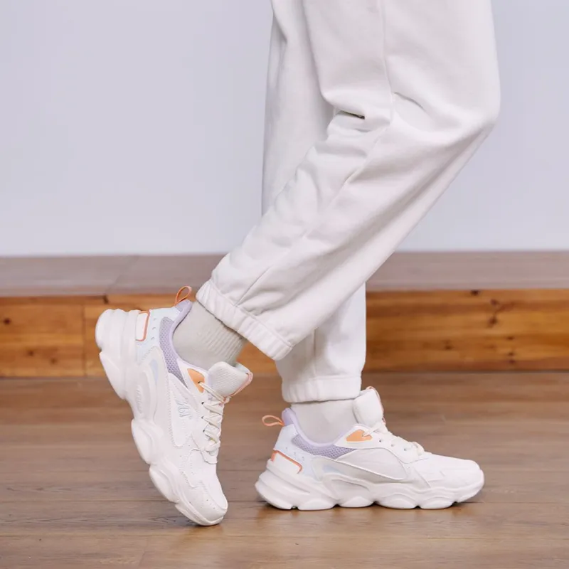 361° Cloud Anti-Slip And Wear-Resistant Warm Low-Top Casual Shoes Women's White Purple-7