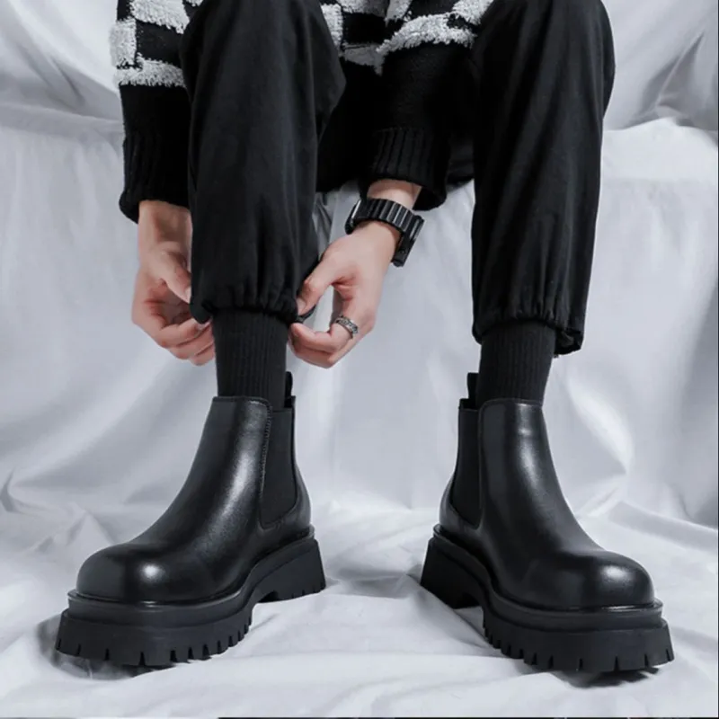 GZZ Chelsea Boots Men Black-12
