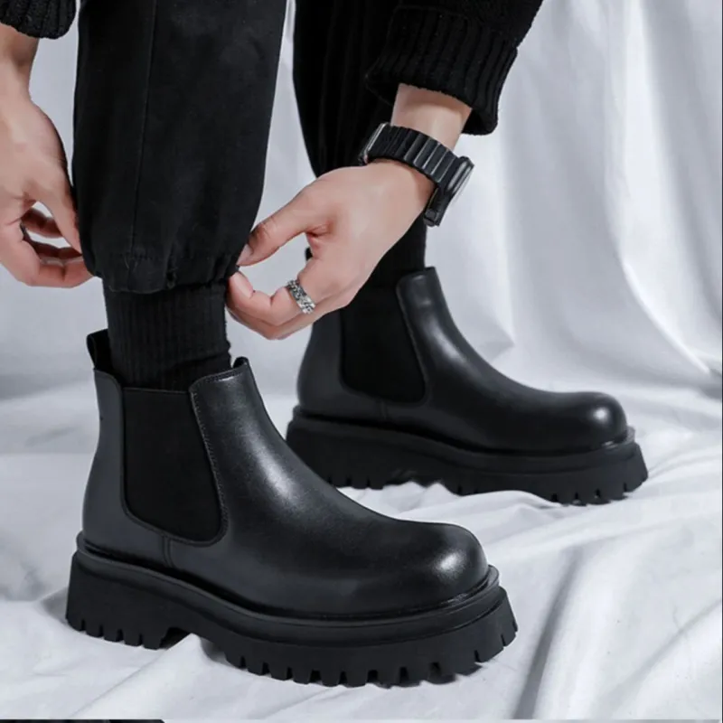 GZZ Chelsea Boots Men Black-9