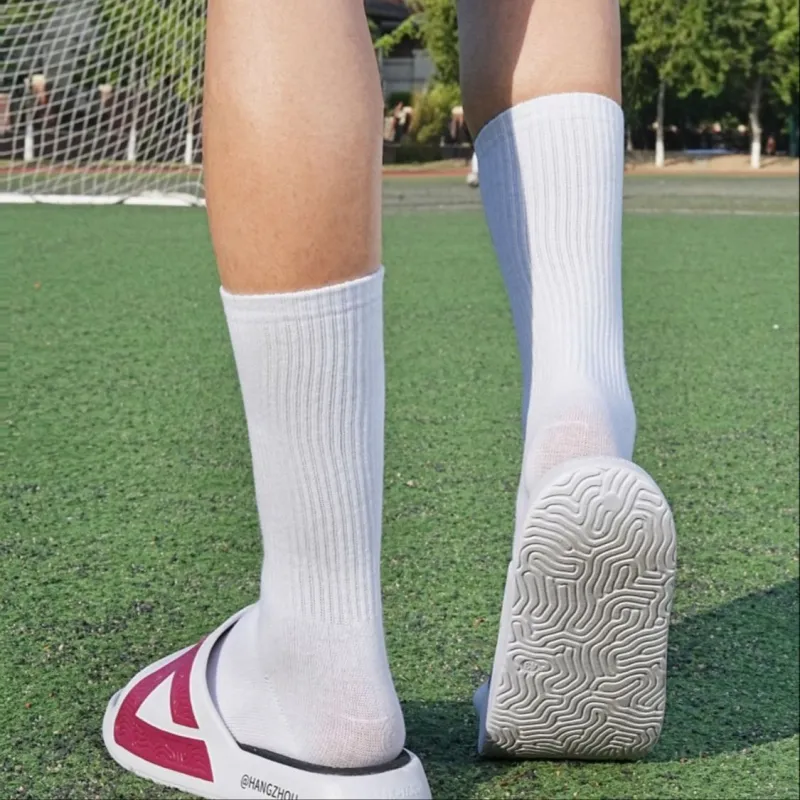 PEAK State Pole Guochuang Slippers Totem Graffiti Slip Resistant Slide Slippers Unisex All White Dark Red-12