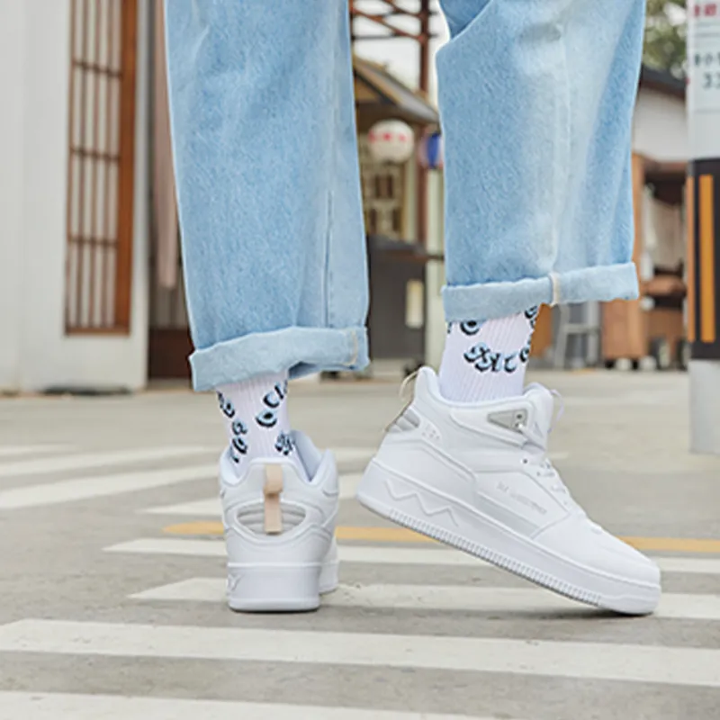 361° Skateboard Shoes Men High-Top White Gray US M 8 - Cheap