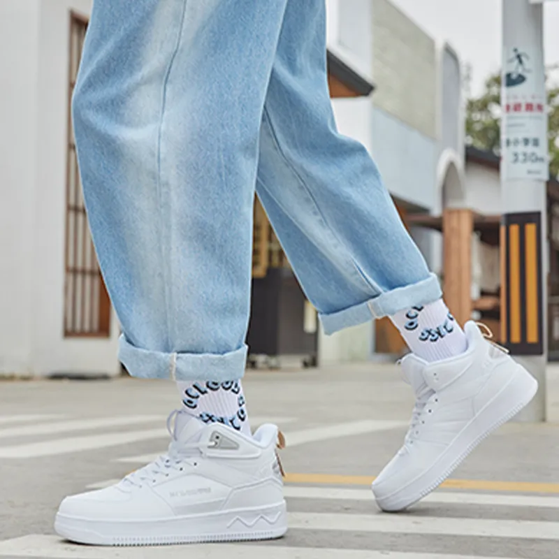 361° Skateboard Shoes Men High-Top White Gray US M 8 - Cheap