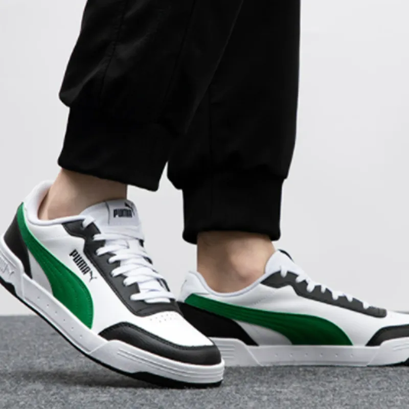 PUMA Caracal Wear resistant Lightweight Low Tops Casual Skateboarding Shoes Unisex White Green-6