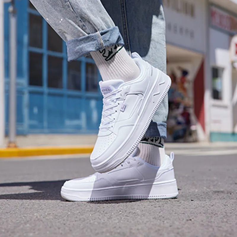 361° Air Force One Anti Slip Wear Resistant Low Top Skateboard Shoes White Gray-7