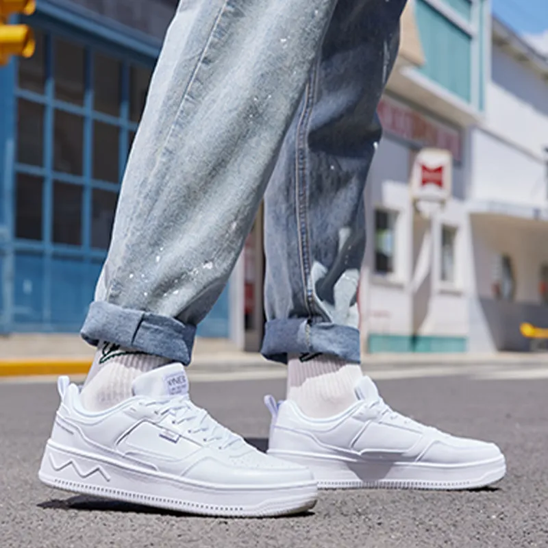 361° Air Force One Anti Slip Wear Resistant Low Top Skateboard Shoes White Gray-9