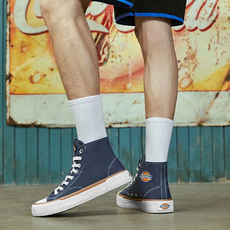 Dickies Canvas Shoes Unisex High Top Blue-5