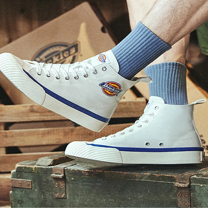 Dickies Canvas Shoes Unisex High Top White Blue-6
