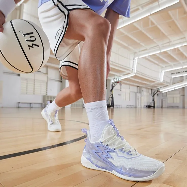 361° Big3 3.0 Pro Basketball Shoes Men Low Top Feather White/Iris-7
