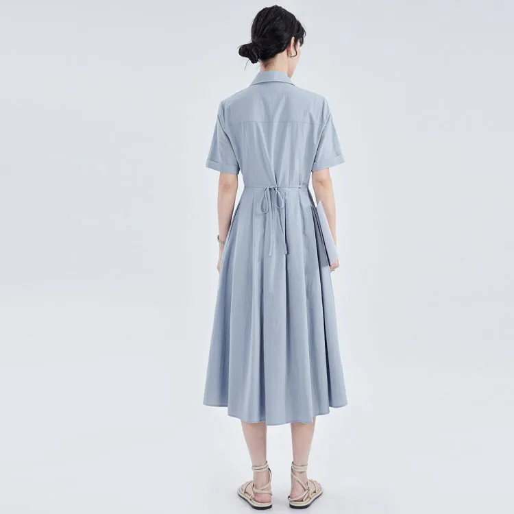Gui'er Short-Sleeved Dresses Women's Blue-1