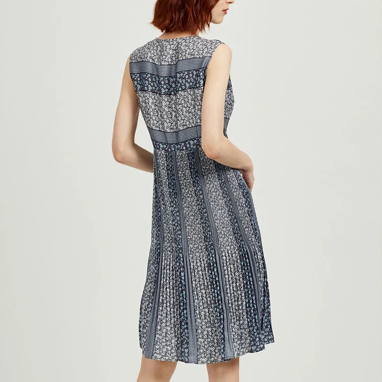 FINITY Sleeveless Dresses Women's Blue Print-3