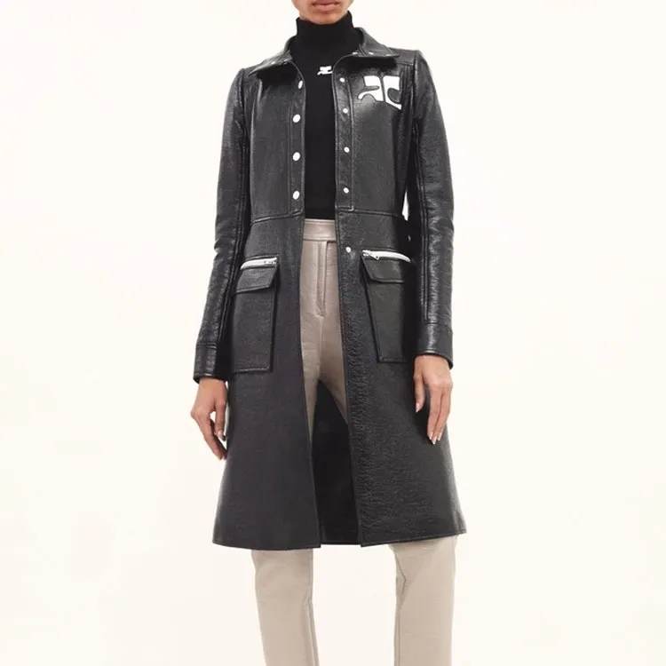COURREGES Belted Midi Trench Coat-2