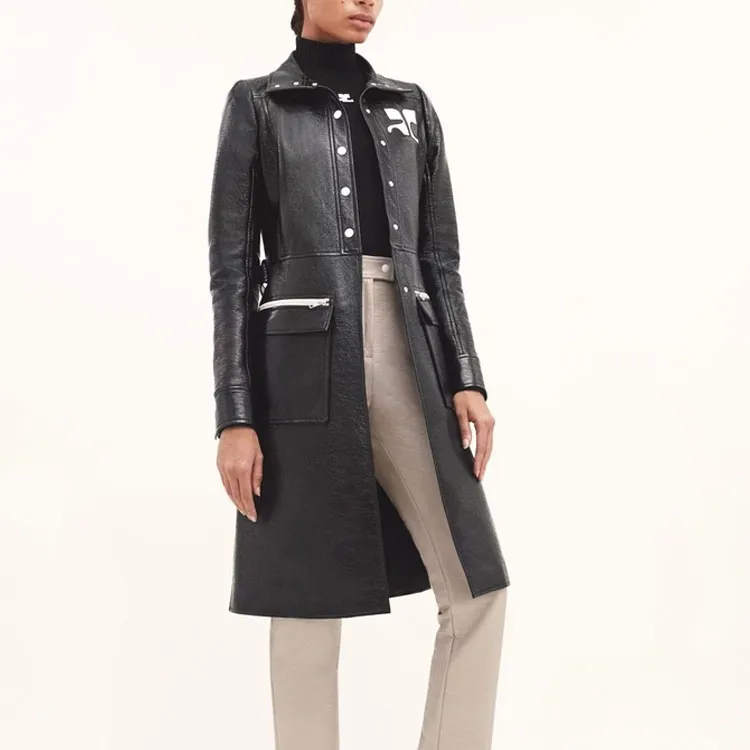COURREGES Belted Midi Trench Coat-3