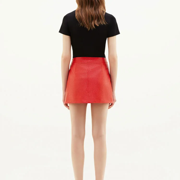 Courrèges Vinyl Mini Skirt 'Heritage Red'-2