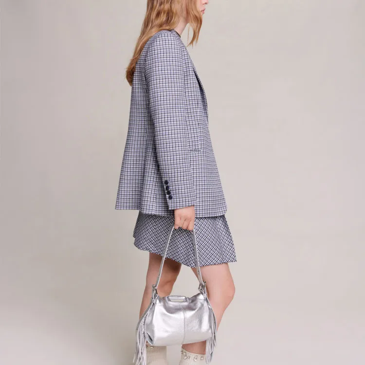 Maje Plaid check Single breasted Blazer-2