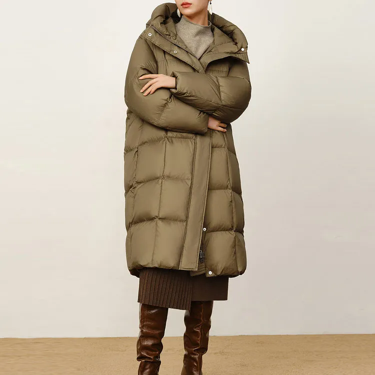 JZ Juzui Down Jacket Women's Army Green-2