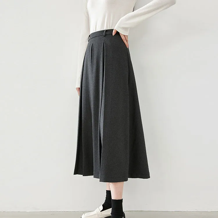 VIMLY Casual Long Skirts Women's Black-3